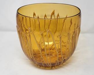 Unique Amber Art Glass Bowl