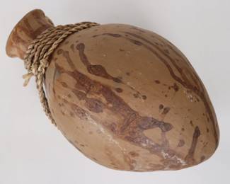 Antique Handcrafted Terracotta Amphora - Rustic Fermentation Vessel With Braided Twine