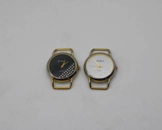 Vintage LeBaron Quartz Watches With Black And White Faces - Elegant Timepiece Duo