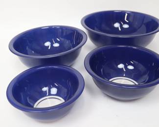 Cobalt Blue PYREX Nesting Mixing Bowl Set - Vintage Kitchen Classics, Complete 4-Piece Set