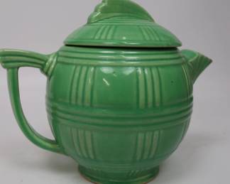 Vintage Art Deco 'DRIPMOR' Teapot 1930s Vibrant Green Glaze Ceramic Collectible