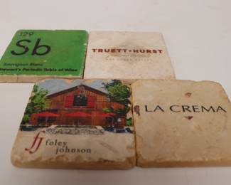 "Vineyard Vignettes" Tumbled Marble Coaster Set Handcrafted In The USA