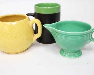 Vintage Fiesta Light Green Creamer & Assorted Retro Stoneware Collection