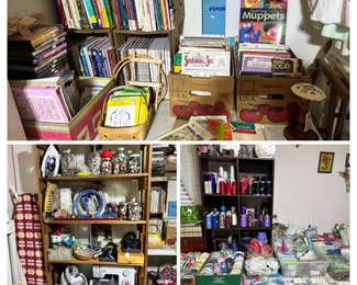 lots of craft, sewing, quilting supplies.  Fabric, ribbon, thread, buttons and  so much more