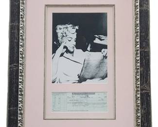 Marilyn Monroe 1961 Signed Check Framed