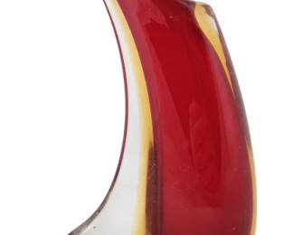 Vintage Murano Style Amberina Art Glass Vase