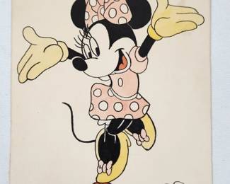Walt Disney Minnie Mouse Signed Sketch