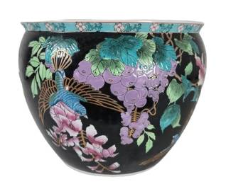 Chinese Ceramic Koi Fish Bowl Jardiniere