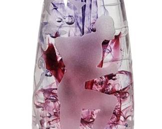 Vintage Duncan McClellan Signed Etched Art Glass