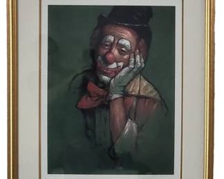 Leighton Jones Signed LE Clown Lithograph