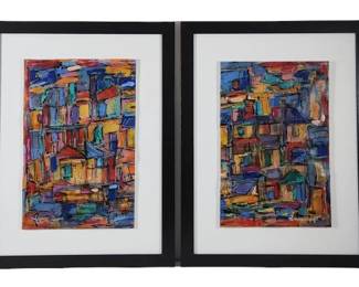 Paris in Color I & II Original Painting - Yurovsky