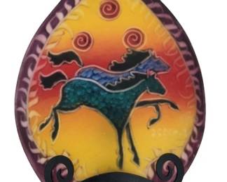 Ulla Darni Horses Reverse Paint Glass Night Light