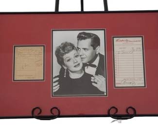 Lucille Ball Desi Arnez Framed Orders Receipts