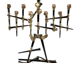 Vintage Railroad Spike Artisan Menorah