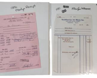 Marilyn Monroe Order Receipts w/ COA
