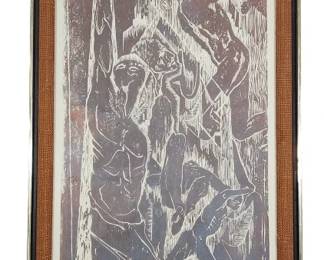 Rose Mary Duschl Framed Block Print Art