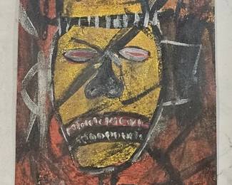 Jean Michel Basquiat King Samo Gouache Painting