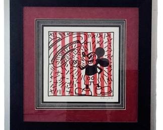 Keith Haring 1981 Mickey Mouse Ink on Paper