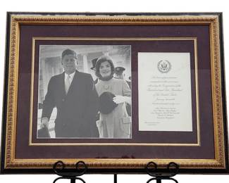 John F. Kennedy Inauguration Invite Jackie Signed