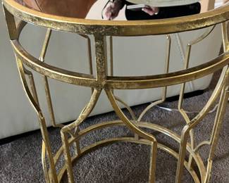 Pair of mirrored gold side tables
