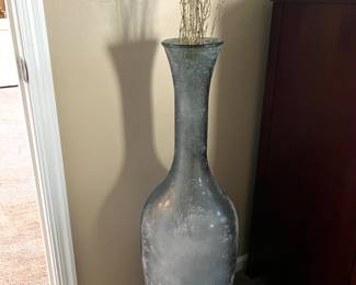 Tall blue frost vase