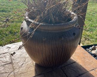 3 Large brown flower pots