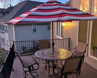 Very nice tall table with 4 sling chairs