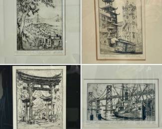 Harriet Roudebush vintage drawings of San Francisco