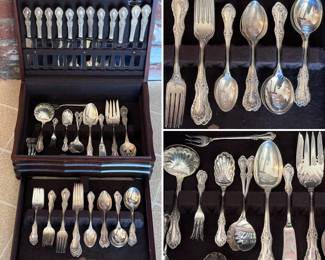 Large set International "Wild Rose" sterling silver service for 10 - 12