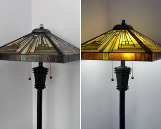 Nice floor lamp with stained glass shade