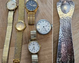 Watches & sterling silver shoehorn