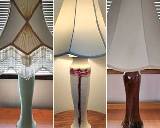 Ceramic pottery base lamps