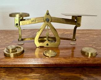 Vintage brass English postal scale