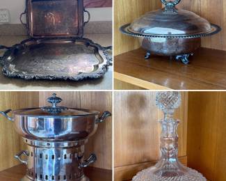 Lots of silver and glass pieces