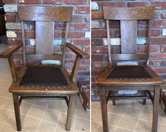 One "captains" chair and five matching dining chairs