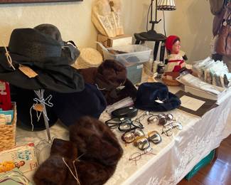 Vintage hats, glasses purses and girlie apparel