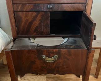 One of a pair of unusual potty side tables for chamber pots.