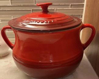 Le Creuset  in red.
