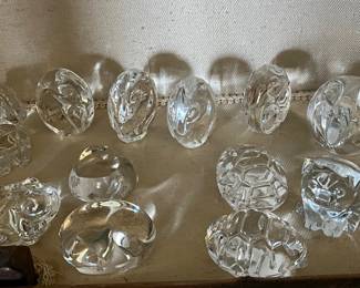 Steuben collection of hand coolers or paper weights.