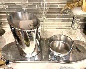 Nambe wine cooler and bar set