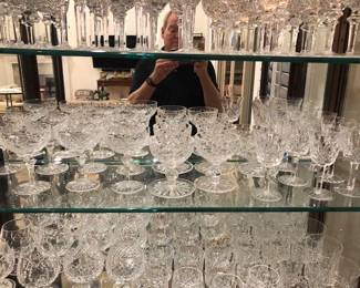 Waterford stemware in various sizes in "Lismore" pattern. Vintage, better quality crystal.
