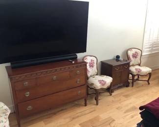 58" LG Smart TV with Sonos sound bar. chest is part of a bedroom set with other chests available..