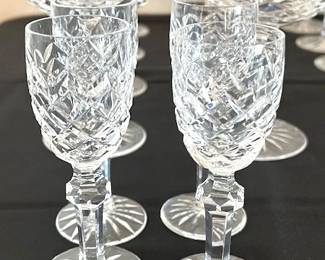 "Powerscourt" cordials and champagne/dessert coupes in background