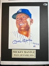 mickey mantle autographed photo w coa