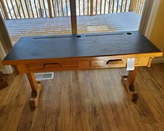 Vintage double school desk
