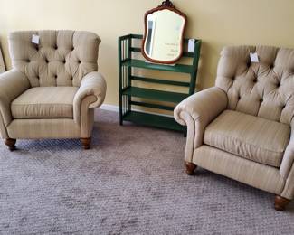 Pr of upholstered chairs