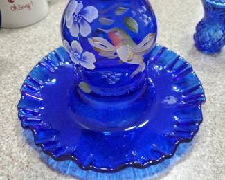 Fenton hand painted fairy lamp