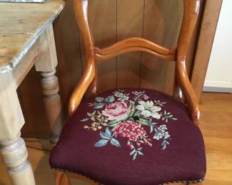 ANTIQUE NEEDLEPOINT CHAIR