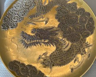 	#28	1920 wedding platter 24K Dragon design	 $20.00 				
