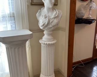 	#55	Plaster bust on pedestal 59"H	 $80.00 				